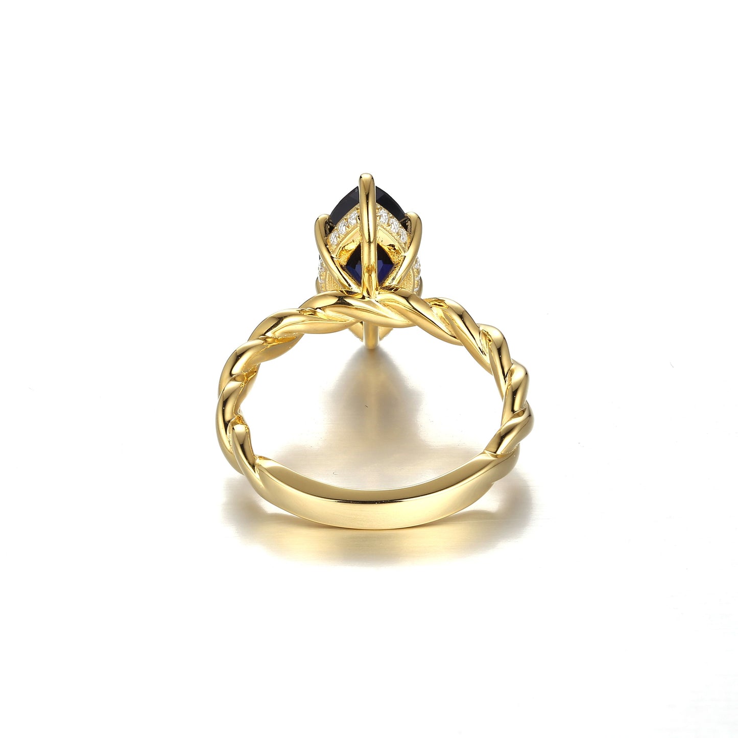 Maris – Marquise Blue Sapphire Twist Ring