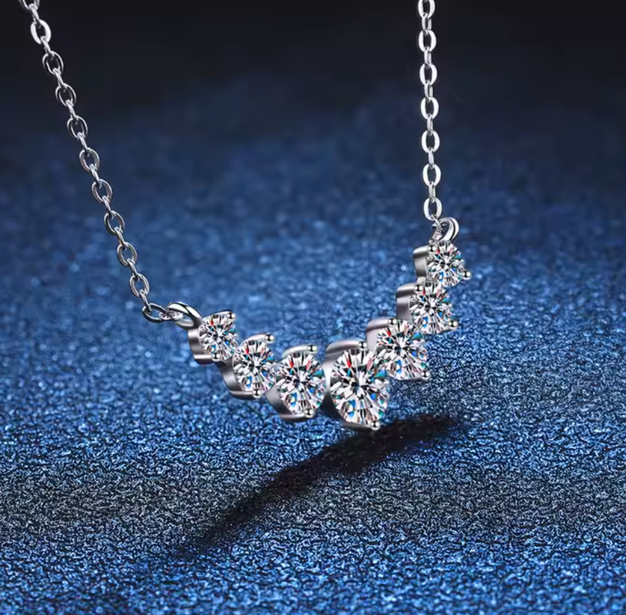 Luminara 1.7 Carat VVS1 Moissanite Crescent Necklace