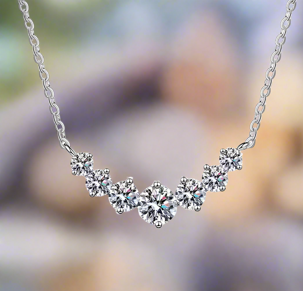Luminara 1.7 Carat VVS1 Moissanite Crescent Necklace