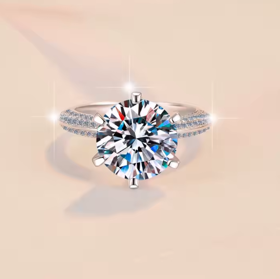 Aurora: 5 Carat D Color VVS1 Moissanite Ring
