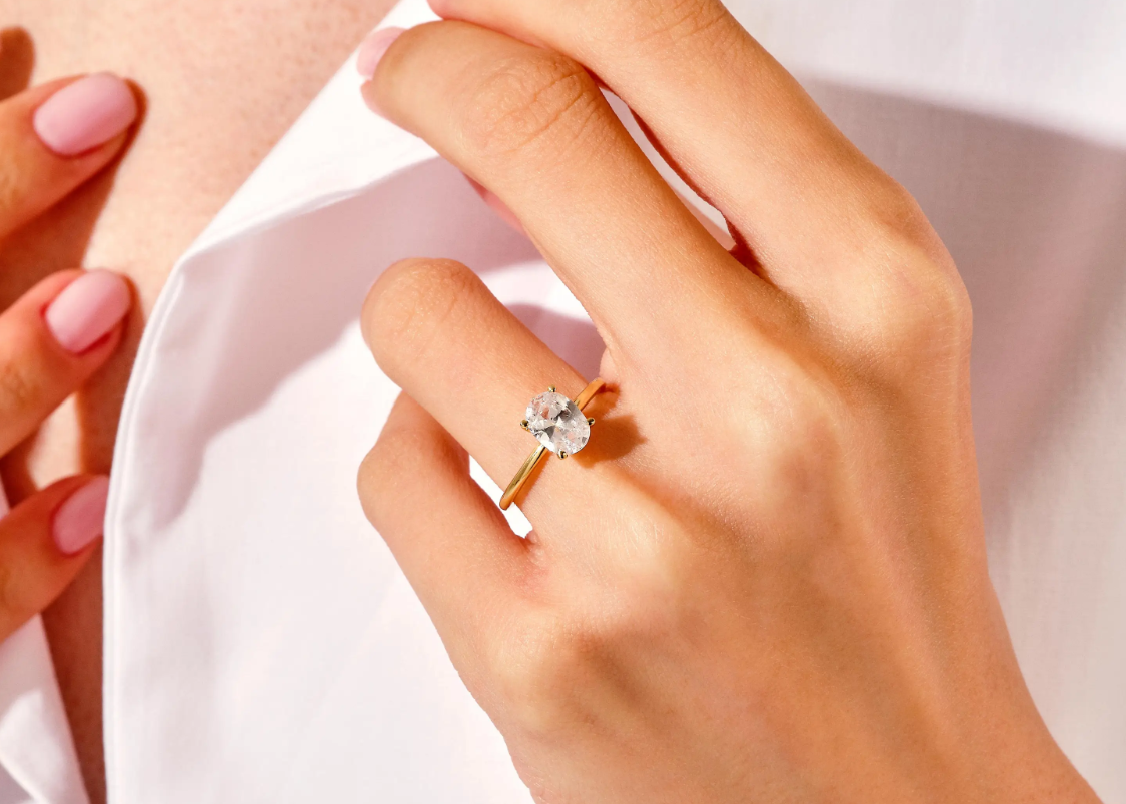 Seraphina: 5 Carat D Color VVS1 Moissanite Ring with Oval Design