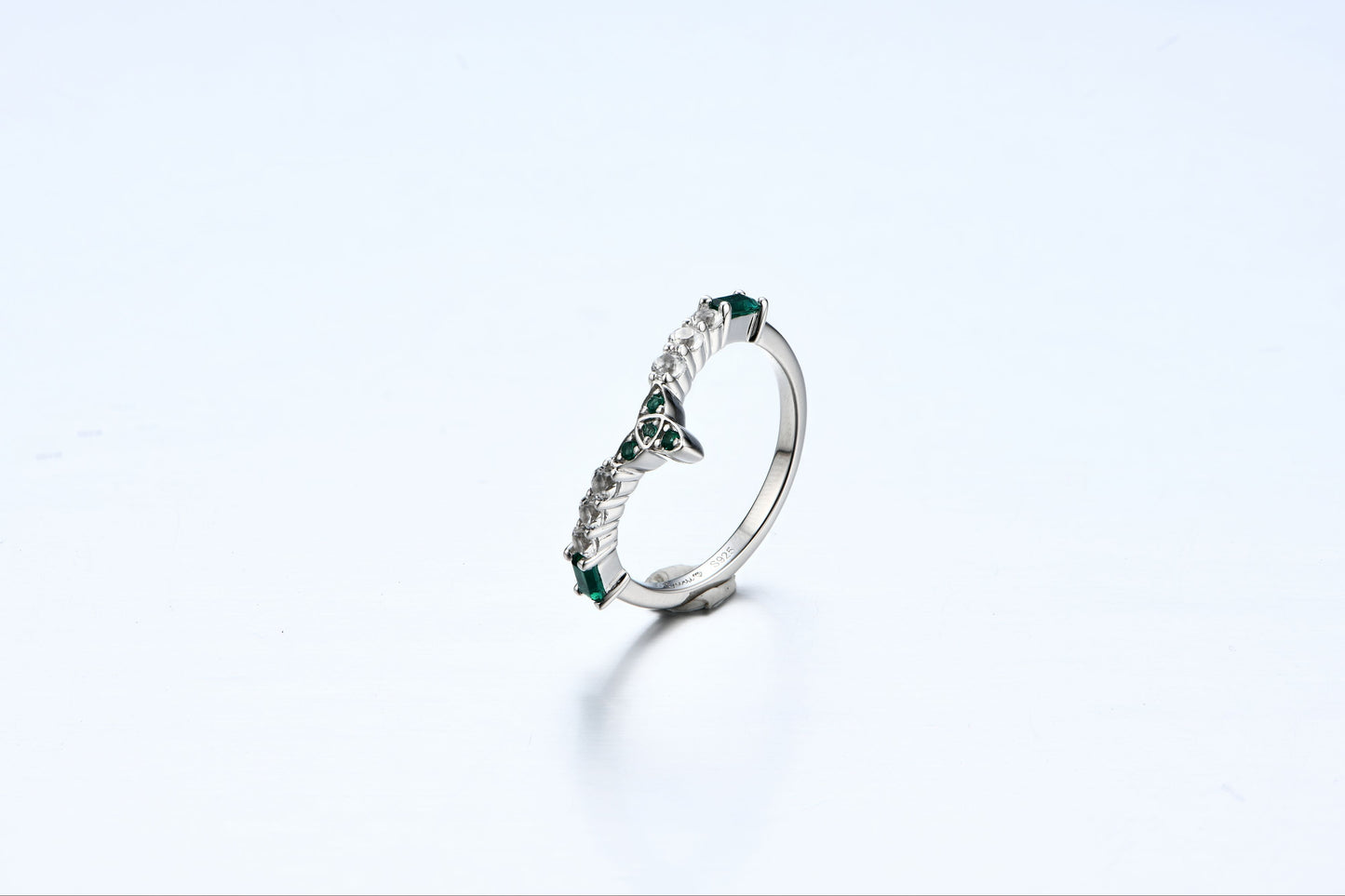 Elaria — Zambian Emerald Stackable Ring Set (2-Piece)