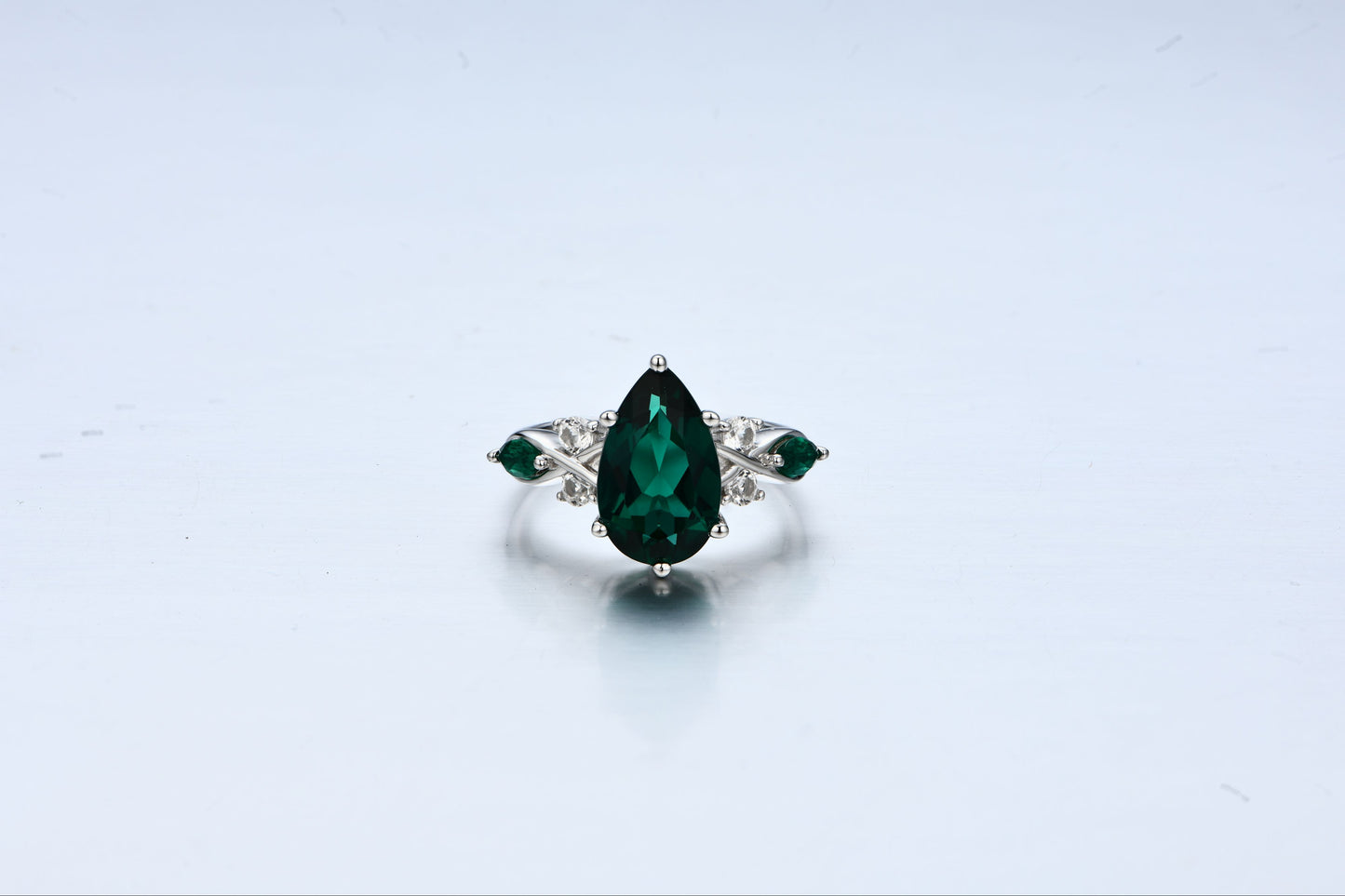 Elaria — Zambian Emerald Stackable Ring Set (2-Piece)