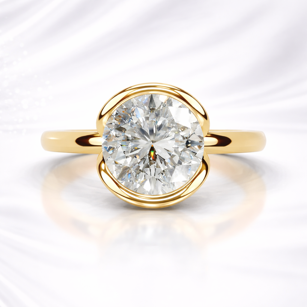 Aurielle Demi-Bezel 2 Carat Diamond