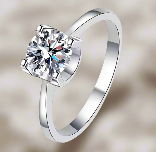 Lina: 2 Carat D Color VVS1 Moissanite Solitaire Ring