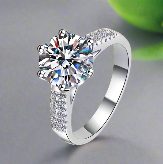 Celeste: 3 Carat D Color VVS1 Moissanite Solitaire Ring