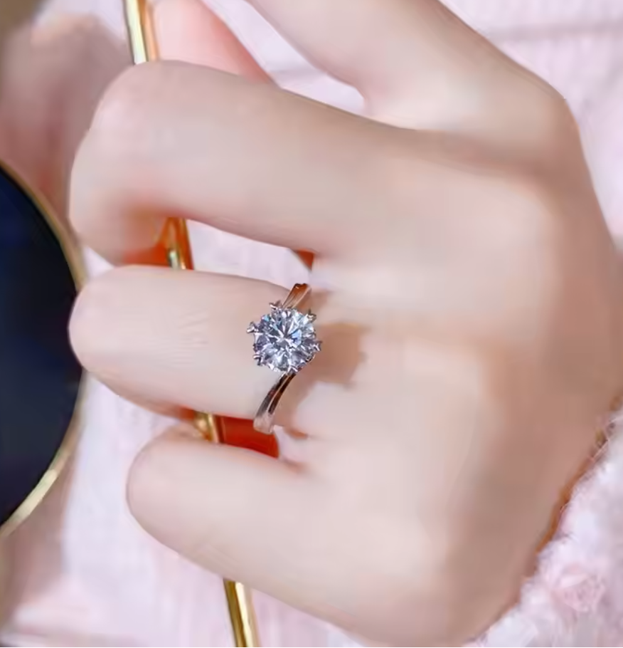 Sunburst: 1 Carat D Color VVS1 Moissanite Ring with Sunburst Design