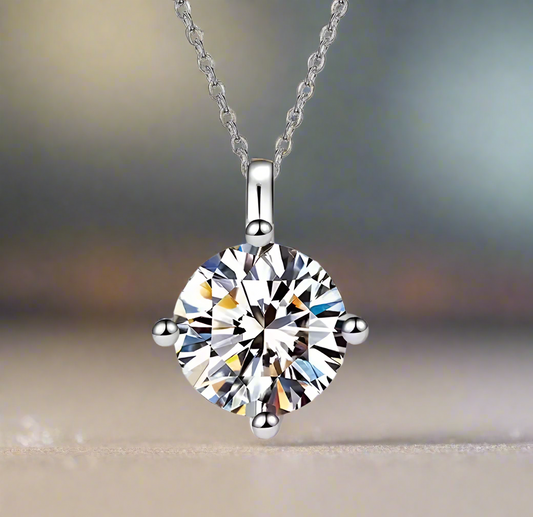 Gleam: 2 Carat D Color VVS1 Moissanite Solitaire Necklace