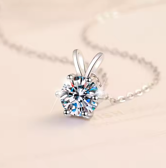 Zaria: 1 Carat D Color VVS1 Moissanite Solitaire Pendant Necklace