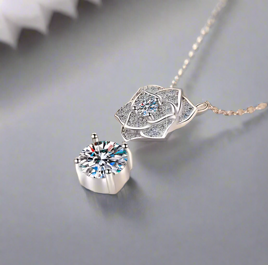 Rosaelia: 2 Carat VVS1 D Color Moissanite Pendant