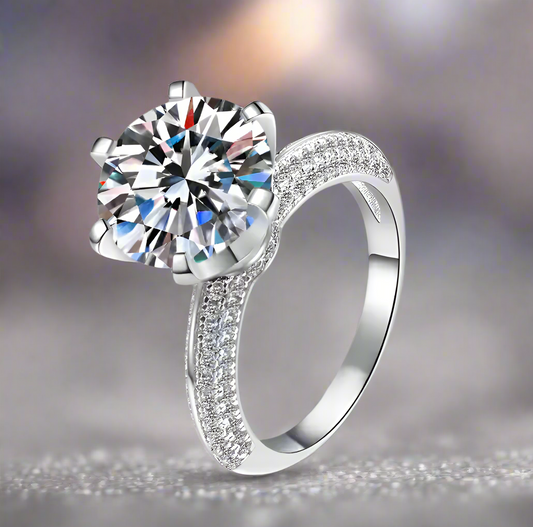 Aurora: 5 Carat D Color VVS1 Moissanite Ring