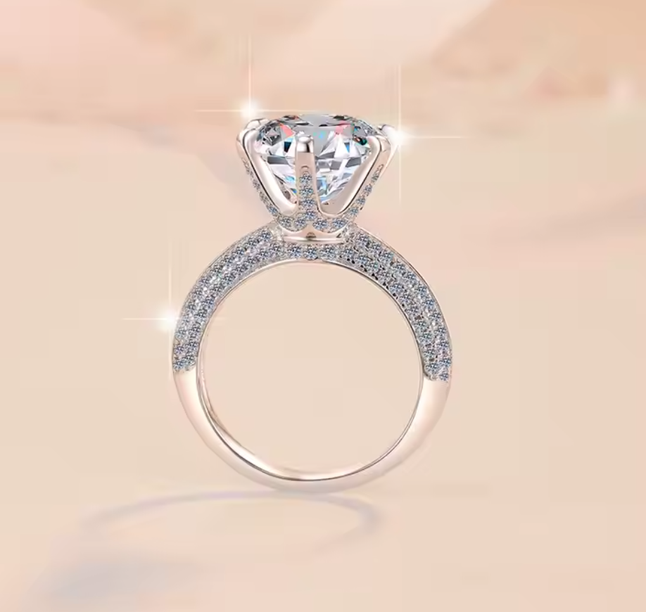 Aurora: 5 Carat D Color VVS1 Moissanite Ring