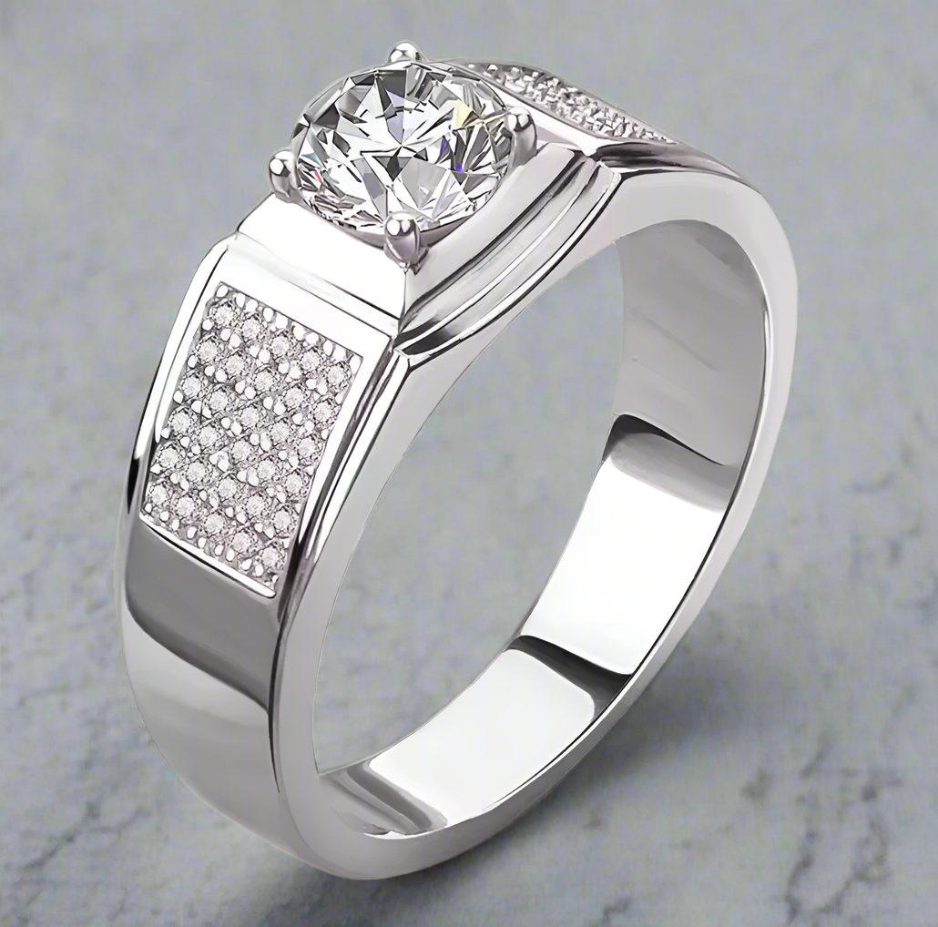 Titan:  1-carat D Color VVS1 moissanite Men Ring