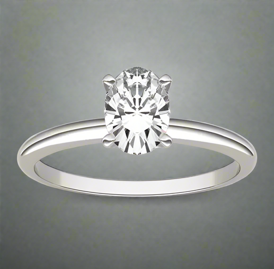 Seraphina: 1 Carat D Color VVS1 Moissanite Ring with Oval Design