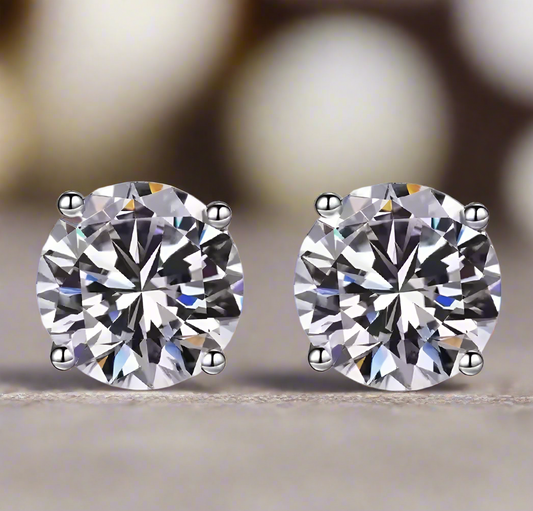 Lustre: Moissanite Stud Earrings
