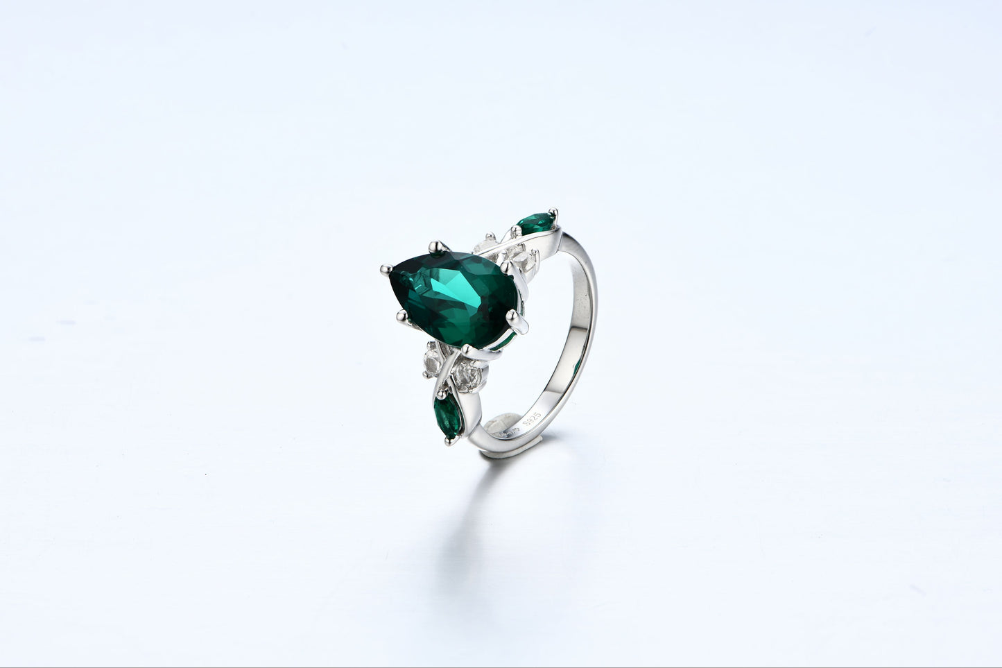 Elaria — Zambian Emerald Stackable Ring Set (2-Piece)