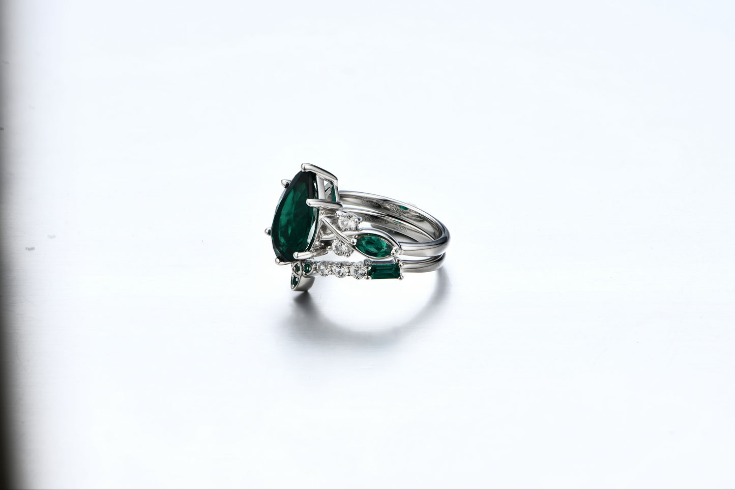 Elaria — Zambian Emerald Stackable Ring Set (2-Piece)